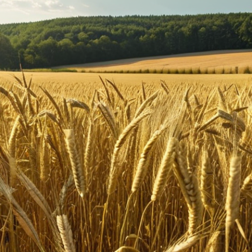 Home 23 ** Golden rye fields in Poland, sunlit and breezy, representing the source of Polish vodka.
**